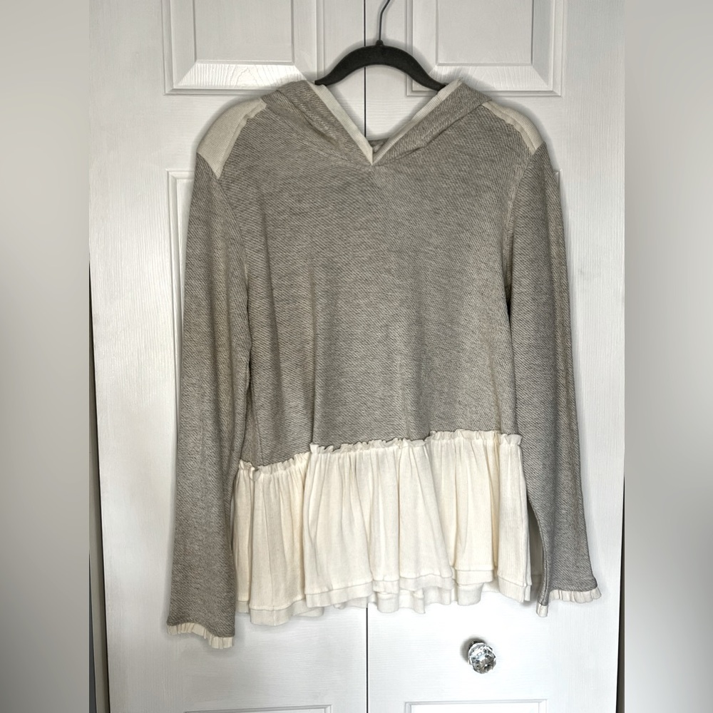 Rocks & Indigo, Large, Grey and Cream Hoodie